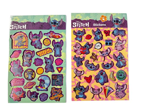 Lilo&Stitch Bubble Sticker Aufkleber Buch mit Angel, Stitch, Schrulle und seine Freunde über 50 Sticker blau pink