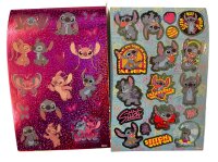 Lilo&Stitch Bubble Sticker Aufkleber Buch mit Angel, Stitch, Schrulle und seine Freunde &uuml;ber 50 Sticker blau pink