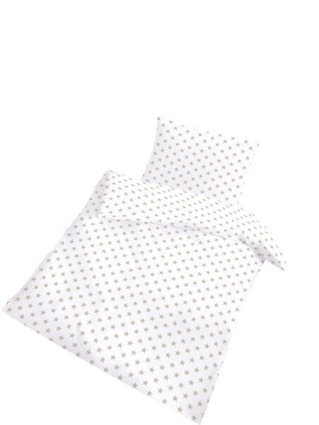 Dobnig Renforcé Kinderbettwäsche 2tlg. 100x135 cm Sterne beige