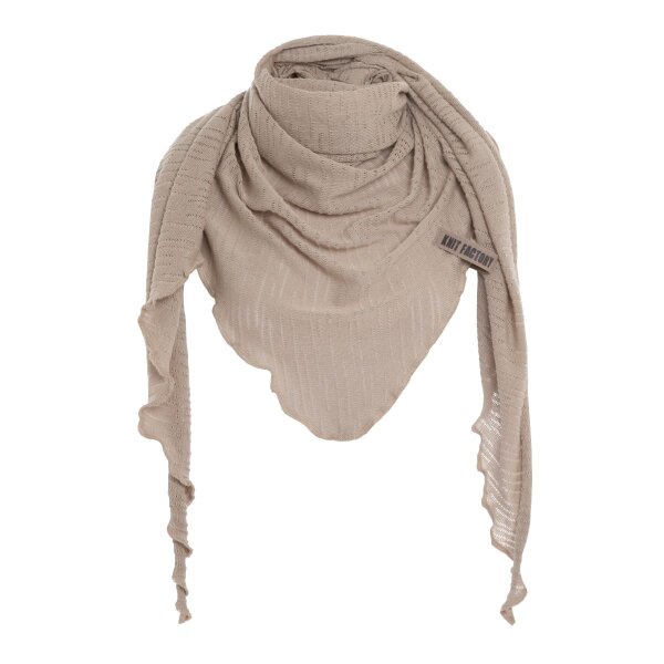 Knit Factory Jose Dreieckstuch Leinen 190x85 cm Gestreift