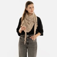 Knit Factory Jose Dreieckstuch Leinen 190x85 cm Gestreift