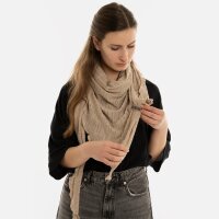 Knit Factory Jose Dreieckstuch Leinen 190x85 cm Gestreift