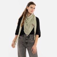 Knit Factory Jose Dreieckstuch Sage Green 190x85 cm Gestreift