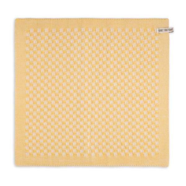 Knit Factory Küchentuch Cubes Ecru Gold 50x50 cm Kariert