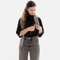 Knit Factory Ella Dreiecksschal Ecru Schwarz One Size Mix