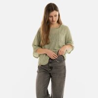 Knit Factory Jose Strickpullover Sage Green 36/42 Gestreift