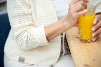 Knit Factory Isa Kurze Strickjacke Apricot 40/42 Gestreift