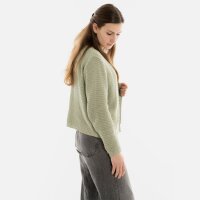 Knit Factory Isa Kurze Strickjacke Sage Green 36/38 Gestreift