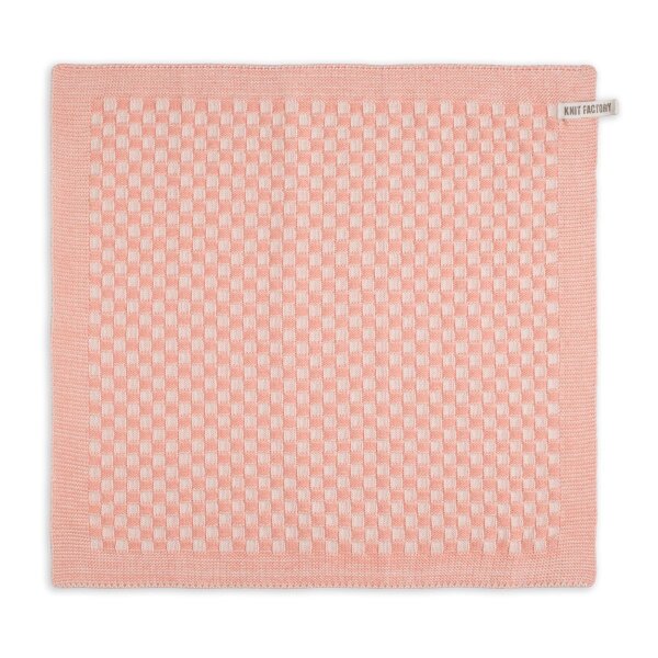 Knit Factory Küchentuch Cubes Ecru Apricot 50x50 cm Kariert