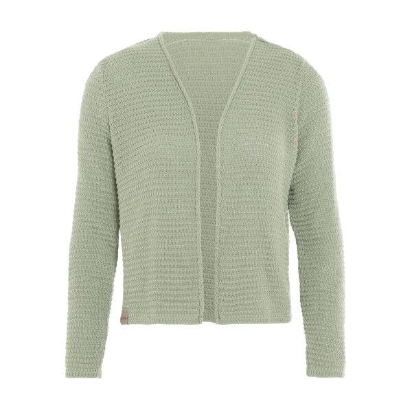Knit Factory Isa Kurze Strickjacke Sage Green 40/42 Gestreift