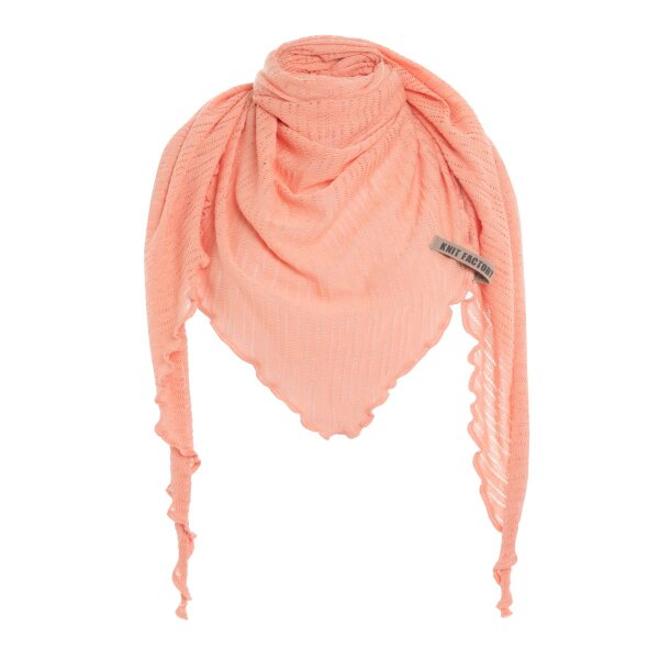 Knit Factory Jose Dreieckstuch Apricot 190x85 cm Gestreift
