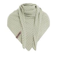 Knit Factory Vera Dreiecksschal Ecru Sage Green 190x65 cm...