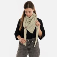 Knit Factory Vera Dreiecksschal Ecru Sage Green 190x65 cm...