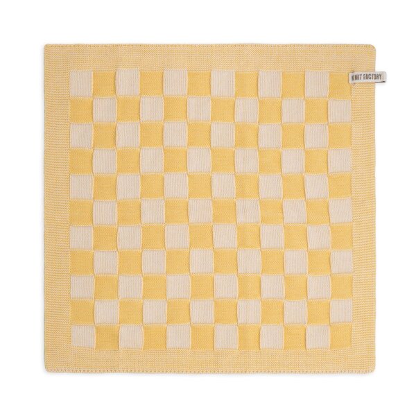 Knit Factory Küchentuch Block Ecru Gold 50x50 cm Kariert