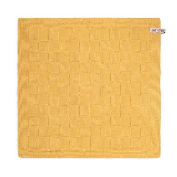 Knit Factory Küchentuch Uni Gold 50x50 cm Kariert