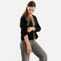 Knit Factory Isa Kurze Strickjacke Schwarz 40/42 Gestreift