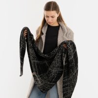 Knit Factory Lea Dreiecksschal Schwarz Anthrazit 190x85 cm Mix