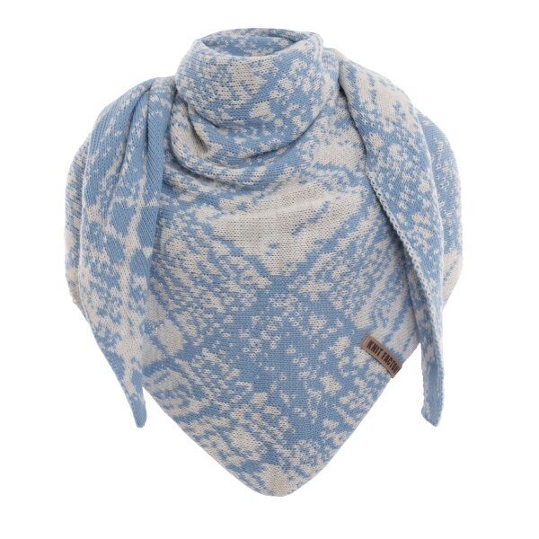 Knit Factory Lea Dreiecksschal Beige Crystal Blue 190x85 cm Mix