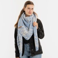 Knit Factory Lea Dreiecksschal Beige Crystal Blue 190x85 cm Mix