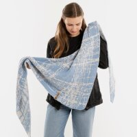 Knit Factory Lea Dreiecksschal Beige Crystal Blue 190x85 cm Mix