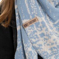 Knit Factory Lea Dreiecksschal Beige Crystal Blue 190x85 cm Mix