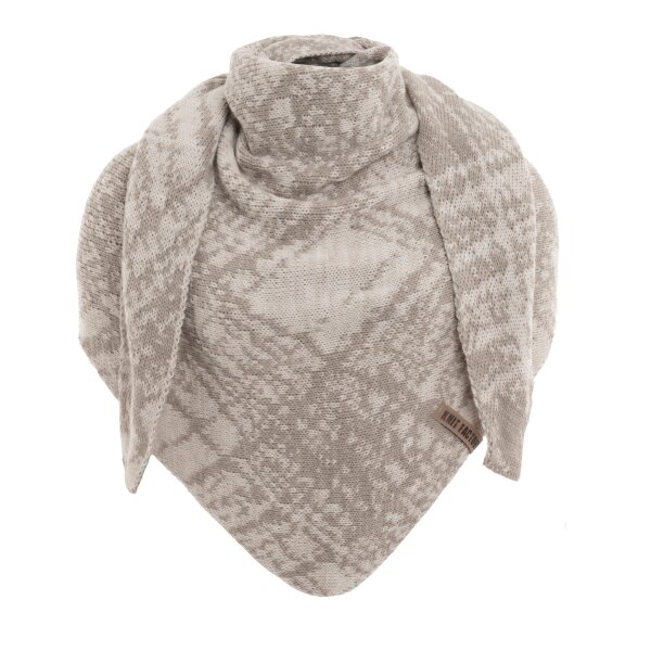 Knit Factory Lea Dreiecksschal Beige Iced Clay 190x85 cm Mix