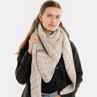 Knit Factory Lea Dreiecksschal Beige Iced Clay 190x85 cm Mix