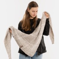 Knit Factory Lea Dreiecksschal Beige Iced Clay 190x85 cm Mix