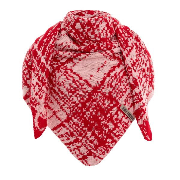 Knit Factory Lea Dreiecksschal Bright Red Blossom Pink 190x85 cm Mix