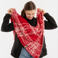 Knit Factory Lea Dreiecksschal Bright Red Blossom Pink 190x85 cm Mix