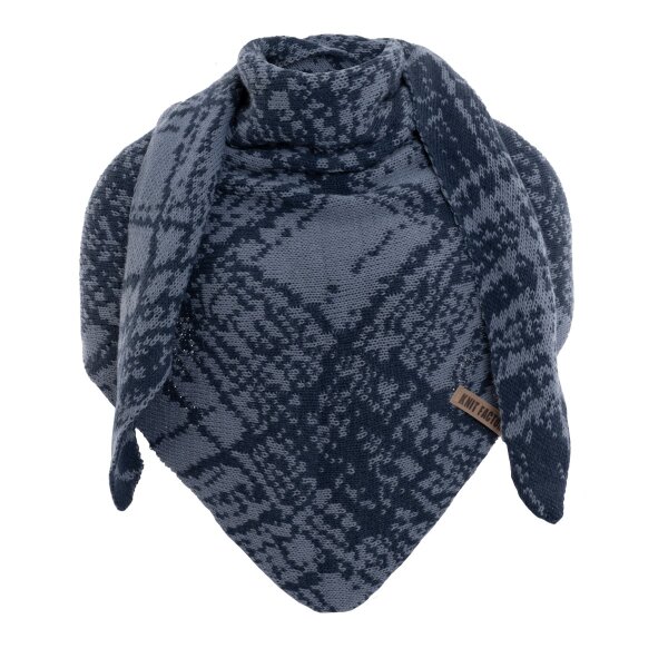 Knit Factory Lea Dreiecksschal Jeans Indigo 190x85 cm Mix