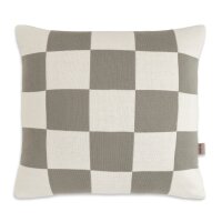 Knit Factory Caro Kissen Ecru Urban Green 50x50 cm Kariert