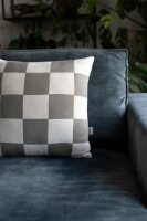 Knit Factory Caro Kissen Ecru Urban Green 50x50 cm Kariert