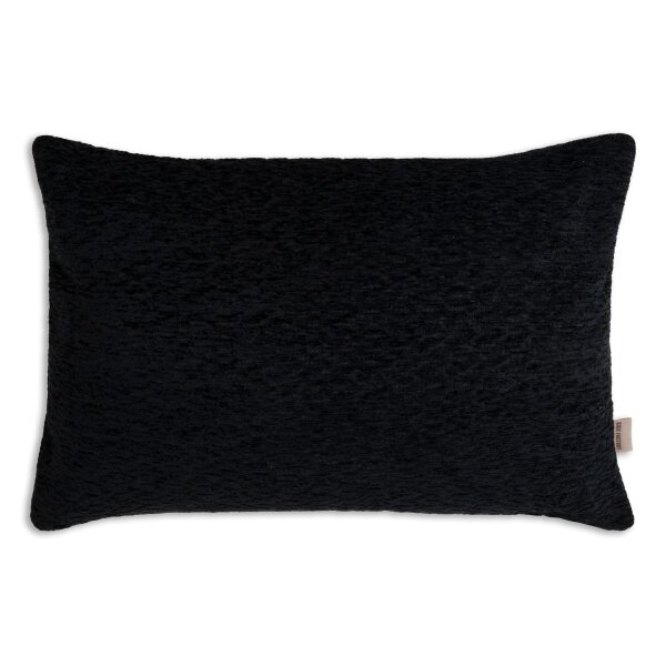 Knit Factory Evita Kissen Schwarz 60x40 cm Fischgrät