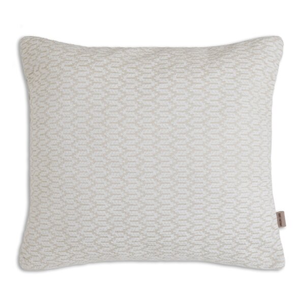 Knit Factory Evita Kissen Beige 50x50 cm Fischgrät