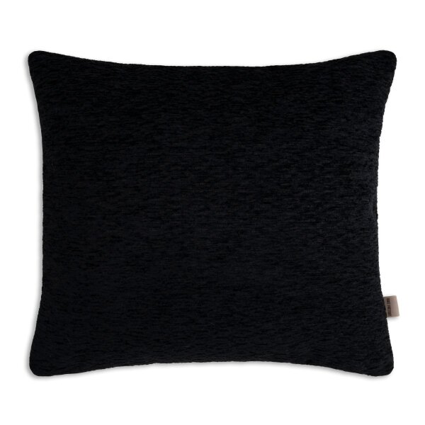 Knit Factory Evita Kissen Schwarz 50x50 cm Fischgrät