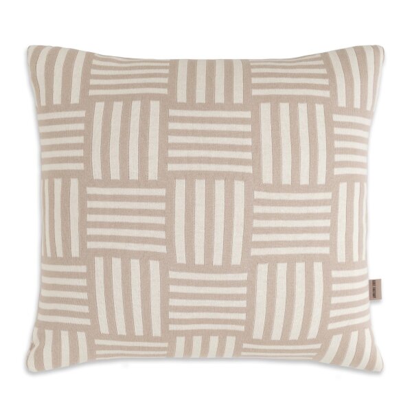 Knit Factory Dash Kissen Ecru Leinen 50x50 cm Kariert