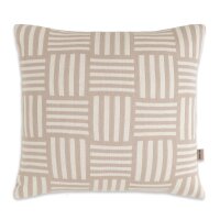 Knit Factory Dash Kissen Ecru Leinen 50x50 cm Kariert