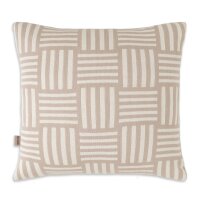 Knit Factory Dash Kissen Ecru Leinen 50x50 cm Kariert