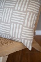 Knit Factory Dash Kissen Ecru Leinen 50x50 cm Kariert