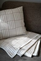 Knit Factory Dash Kissen Ecru Leinen 50x50 cm Kariert