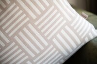 Knit Factory Dash Kissen Ecru Leinen 50x50 cm Kariert