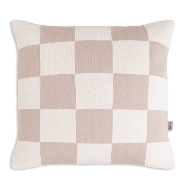 Knit Factory Caro Kissen Ecru Leinen 50x50 cm Kariert