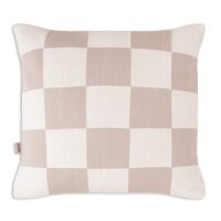 Knit Factory Caro Kissen Ecru Leinen 50x50 cm Kariert