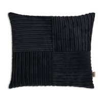 Knit Factory Ritz Kissen Schwarz 50x50 cm Gestreift