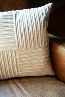 Knit Factory Ritz Kissen Beige 50x50 cm Gestreift