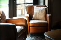 Knit Factory Ritz Kissen Beige 50x50 cm Gestreift