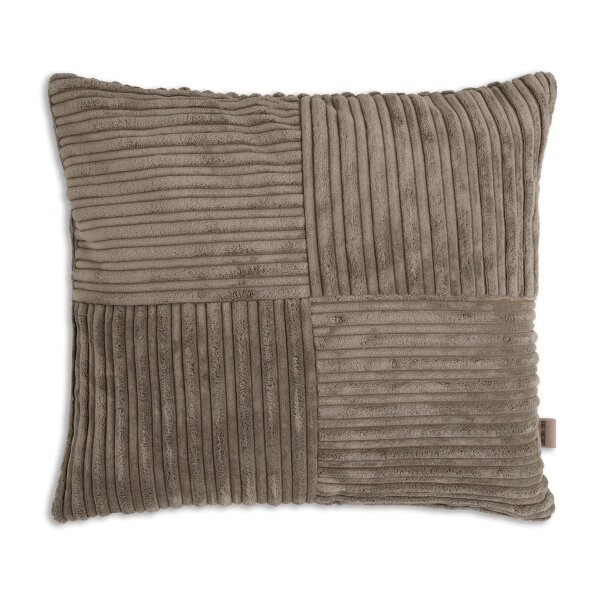 Knit Factory Ritz Kissen Taupe 50x50 cm Gestreift