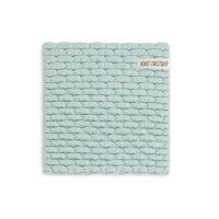 Knit Factory Gestrickter Topfuntersetzer Block Ecru Minze...