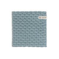 Knit Factory Gestrickter Topfuntersetzer Block Ecru Stone...